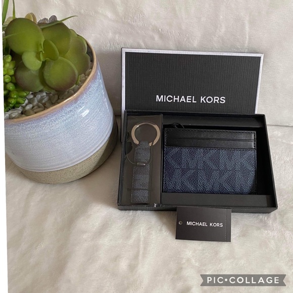 🎄SALE🎄✨🆕✨Michael Kors Men’s Slim Card Case & Key fob Set - Picture 1 of 6